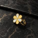 Six Petal Floral Ring | Gold & Mother of Pearl - Image 2