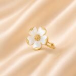 Mother of Pearl Flower Ring | Gold Plated - Image 3