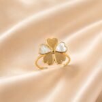 Lucky Clover Ring | Gold & White - Image 3