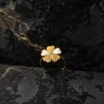 Lucky Clover Ring | Gold & White - Image 2