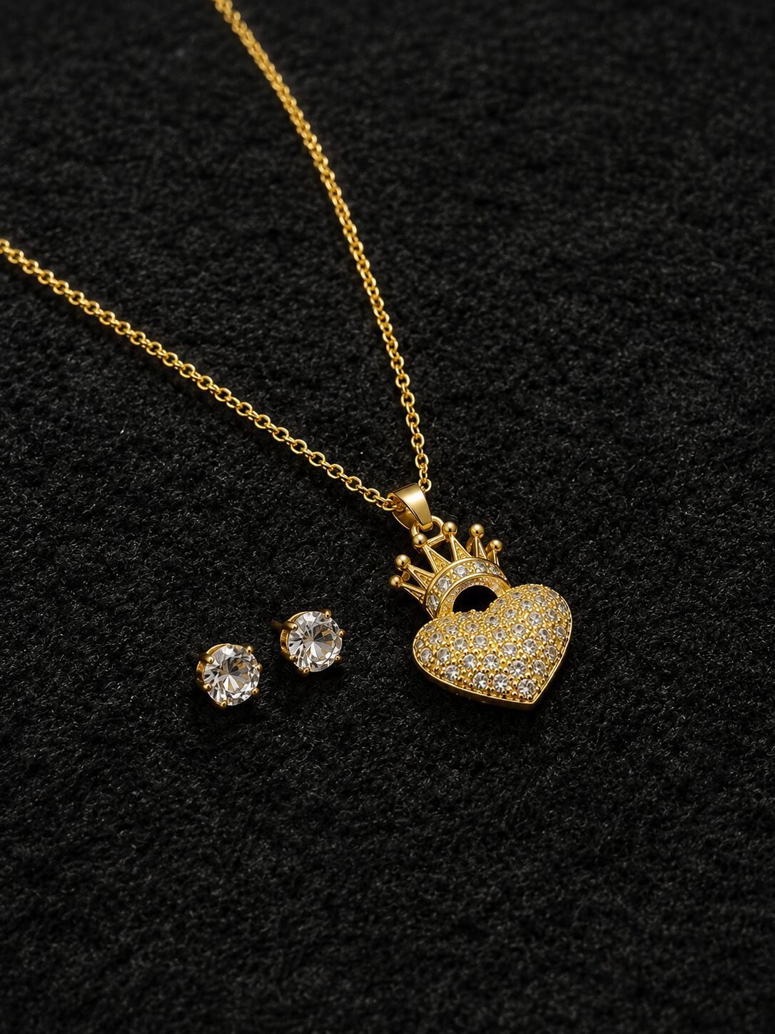 Malika Crown Heart Jewelry Set Malika Crown Heart Jewelry Set - Image 1