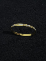 Gold Baguette Crystal Bangle Bracelet for Women – Stainless Steel CZ - Image 2