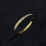 Gold Baguette Crystal Bangle Bracelet for Women – Stainless Steel CZ