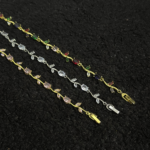 Crystal Vine Bracelet for Women – Gold & Silver Floral Leaf Design - Image 3