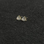 Gold Teardrop Solitaire Stud Earrings – Stainless Steel CZ Jewelry - Image 4