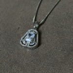 Silver Emerald-Cut Solitaire Pendant Necklace – Vintage Halo CZ Jewelry - Image 6